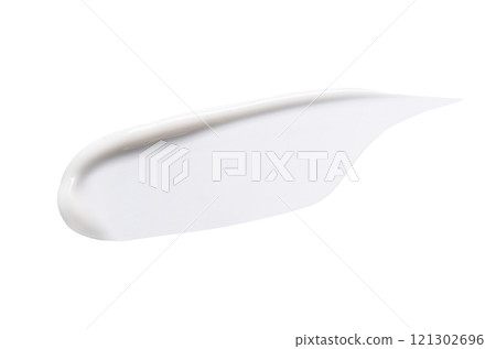 A sample of a white cosmetic gel or cream. Isolated on a white background 121302696