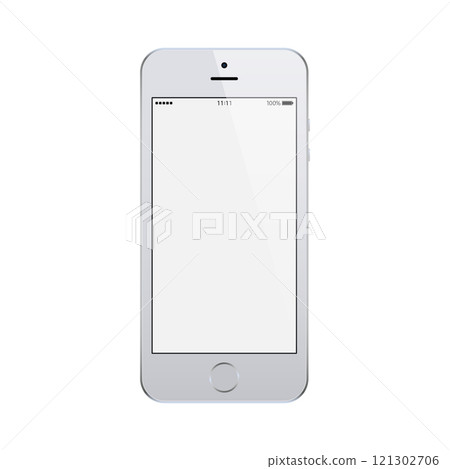 smartphone grey color with blank touch screen isolated on white background. vector illustration smartphone grey color with blank touch screen isolated on white background. vector illustration 121302706