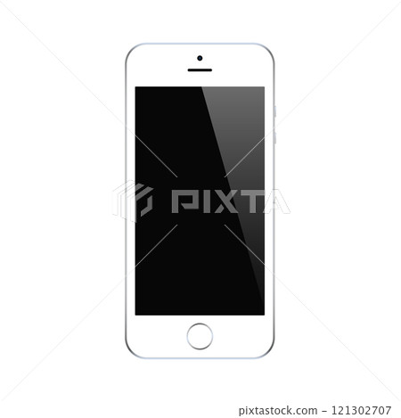 smartphone white color with blank touch screen isolated on white background. vector illustration smartphone white color with blank touch screen isolated on white background. vector illustration 121302707