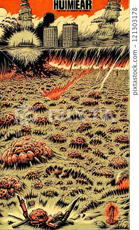 Nuclear War Horror Concept. The end of the world. Apocalypse. 121303178