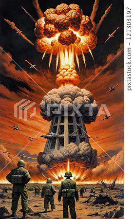 Nuclear War Horror Concept. The end of the world. Apocalypse. 121303197