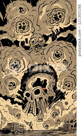 Nuclear War Horror Concept. The end of the world. Apocalypse. Nuclear War Horror Concept. The end of the world. Apocalypse. 121303198