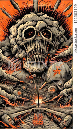 Nuclear War Horror Concept. The end of the world. Apocalypse. 121303199