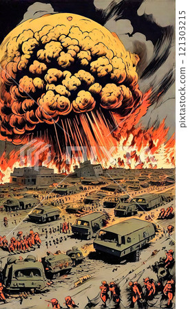Nuclear War Horror Concept. The end of the world. Apocalypse. Nuclear War Horror Concept. The end of the world. Apocalypse. 121303215