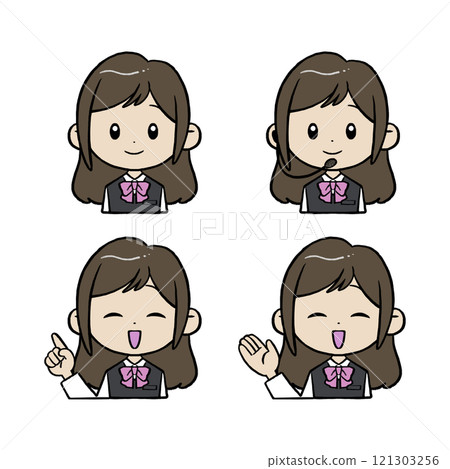 Hand-drawn: Woman in a suit Hand-drawn: Woman in a suit 121303256