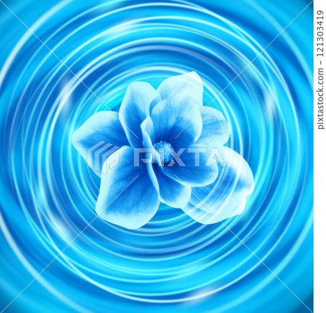 abstract background with concentric circles flower abstract background with concentric circles flower 121303419