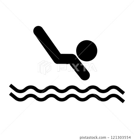 Swimming Dive silhouette Swimming Dive silhouette 121303554