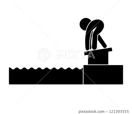 Swimming diving start silhouette Swimming diving start silhouette 121303555