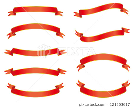 帶有金色邊框(漸變)的絲帶框架,可容納各種形狀的字母 帶有金色邊框(漸變)的絲帶框架,可容納各種形狀的字母 121303617