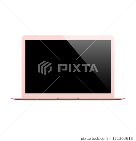 laptop rose gold color with blank screen isolated on white background. vector illustration 121303618