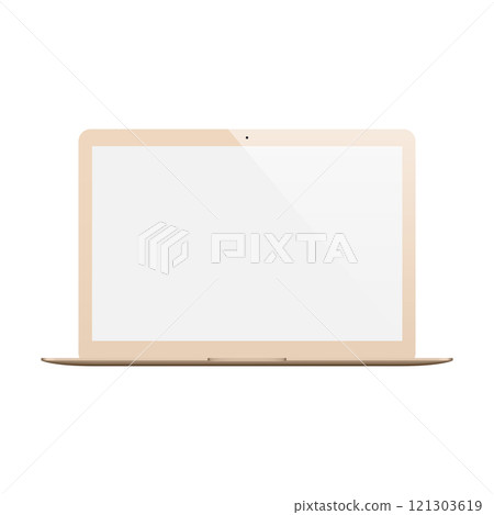 laptop gold color with blank screen isolated on white background. vector illustration laptop gold color with blank screen isolated on white background. vector illustration 121303619