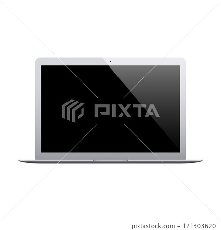 laptop grey color with blank screen isolated on white background. vector illustration 121303620