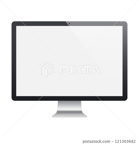 monitor frosted black color with blank screen isolated on white background. vector illustration monitor frosted black color with blank screen isolated on white background. vector illustration 121303682