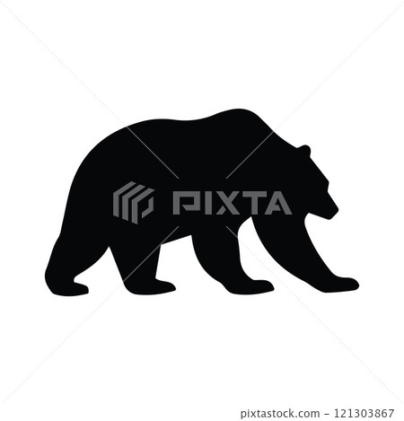 Bear Walking Silhouette Black Bear Bear Walking Silhouette Black Bear 121303867