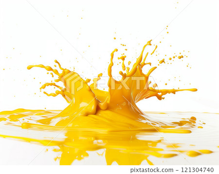 splash of yellow paint isolated splash of yellow paint isolated 121304740