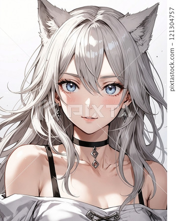 狼頭髮的美麗女孩 121304757