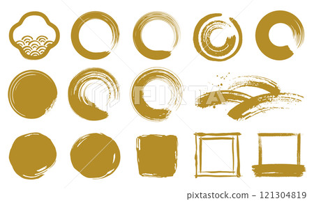 Gold brush frame/brush texture 121304819