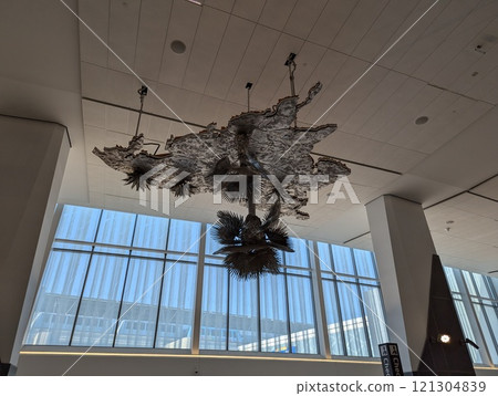San Francisco, California, USA - 09.22.2024: Inside the terminal of San Francisco International Airport. Interior view of San Francisco International Airport. 121304839