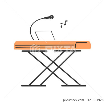 Piano synthesizer with vocal microphone Piano synthesizer with vocal microphone 121304928