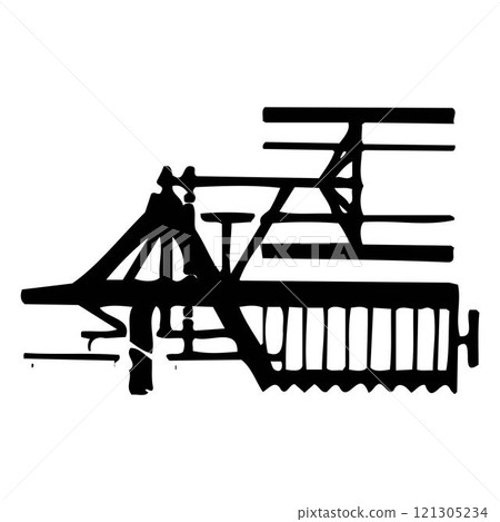 abstract Hand walk-behind farm tractor vector illustration abstract Hand walk-behind farm tractor vector illustration 121305234