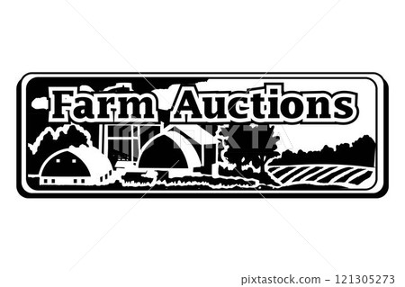isometric Farm Auctions with mills barn and silo hay fence and street lamp isolated illustration isometric Farm Auctions with mills barn and silo hay fence and street lamp isolated illustration 121305273