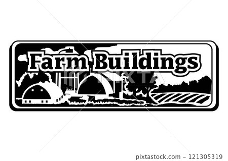 isometric farm with mills barn and silo hay fence and street lamp isolated illustration isometric farm with mills barn and silo hay fence and street lamp isolated illustration 121305319