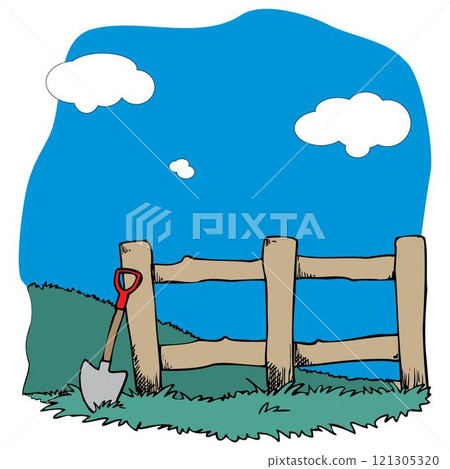 Rustic or farm fence made from natural wooden material realistic vector Rustic or farm fence made from natural wooden material realistic vector 121305320