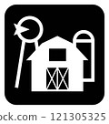 Farm Symbol Vector Barn Glyph Icon Design 121305325