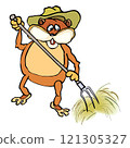 Cute little Chipmunk farmer vector design illustration 121305327