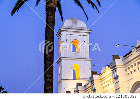 Sunset views of the Church of Santa Catalina in Conil de la Frontera, Cadiz, Spain Sunset views of the Church of Santa Catalina in Conil de la Frontera, Cadiz, Spain 121305352