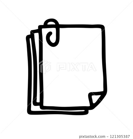 Doodle Notepad icon handdrawn with ink pen 121305387