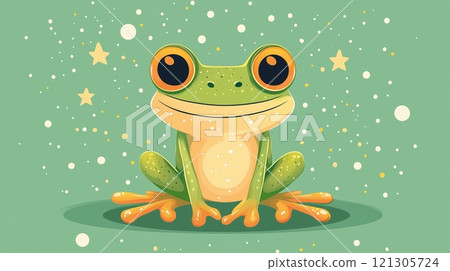 Retro Cute Frog Illustration for T shirts Mugs Bags Wallpaper Retro Cute Frog Illustration for T shirts Mugs Bags Wallpaper 121305724