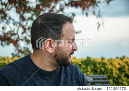 Extreme Lemon Bite Causes Visible Disgust Extreme Lemon Bite Causes Visible Disgust 121306578