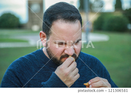 Man Reacts Badly to Biscuit Flavor Man Reacts Badly to Biscuit Flavor 121306581