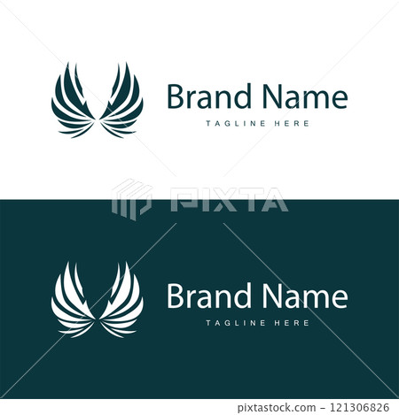 black silhouette design simple wing logo illustration minimalist animal wings for icon symbol template 121306826