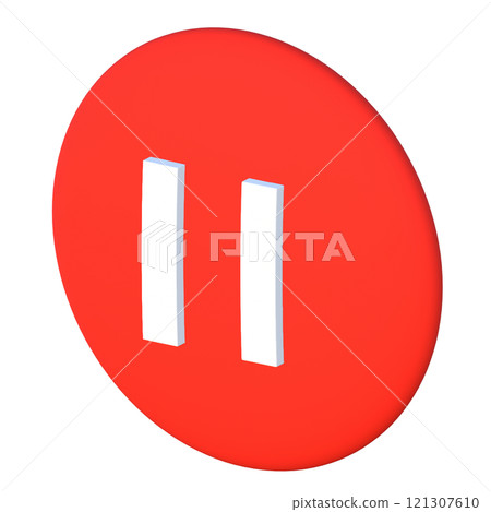 Diagonal video/music play button (pause) icon illustration Diagonal video/music play button (pause) icon illustration 121307610
