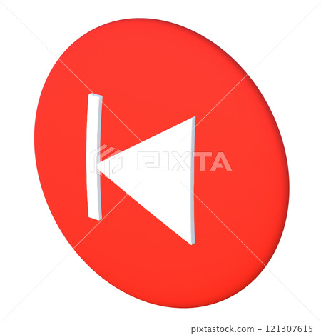 Diagonal video/music play button (front) icon illustration 121307615