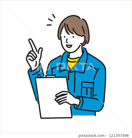 Illustration material: Young female worker explaining to contractor Illustration material: Young female worker explaining to contractor 121307896