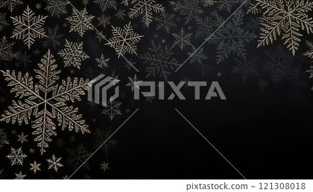 《AI Image》Snowflakes on a black background 121308018