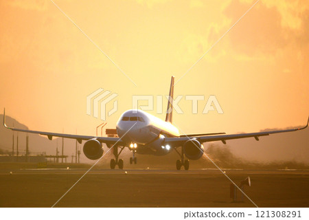 Passenger plane taking off 121308291