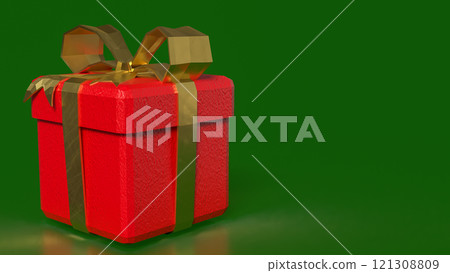 The RED gift box for celebration or holiday concept 3d rendering. The RED gift box for celebration or holiday concept 3d rendering. 121308809