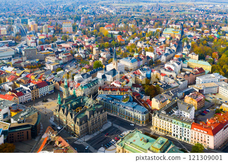 Aerial cityscape of Liberec city in Czech Republic 121309001