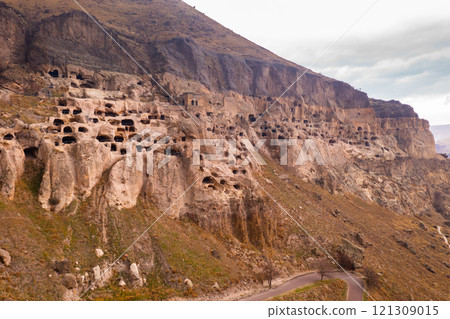 Caves of Vardzia monastery carved into rock, Georgia 121309015