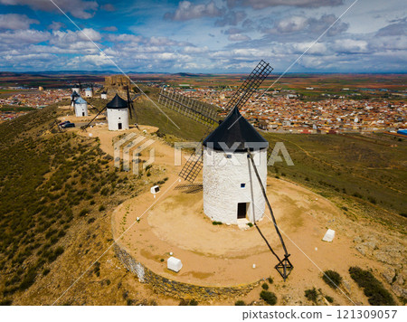 Consuegra with windmills Consuegra with windmills 121309057