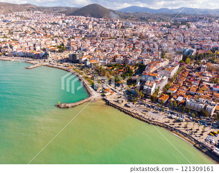 The resort town of Kusadasi, Turkey 121309161