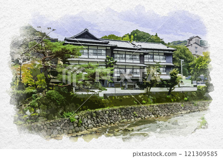 水彩風格的伊豆修善寺桂川沿岸溫泉旅館 靜岡縣伊豆市 121309585