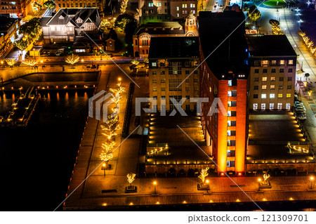 Mojiko Retro Romantic Lanterns From inside the Mojiko Retro Observation Room [Kitakyushu City, Fukuoka Prefecture] 121309701