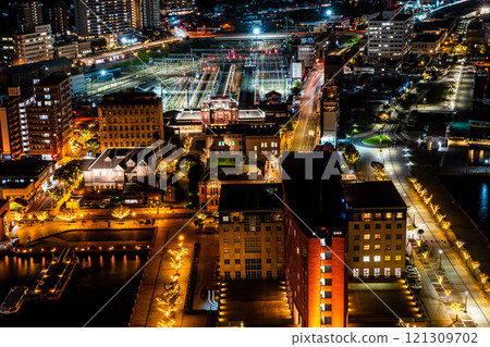 Mojiko Retro Romantic Lanterns From inside the Mojiko Retro Observation Room [Kitakyushu City, Fukuoka Prefecture] 121309702