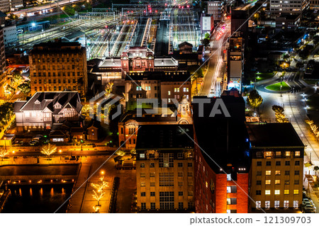 Mojiko Retro Romantic Lanterns From inside the Mojiko Retro Observation Room [Kitakyushu City, Fukuoka Prefecture] 121309703