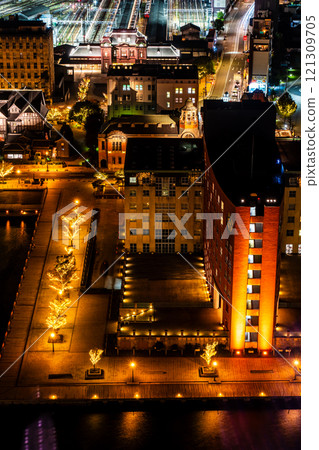 Mojiko Retro Romantic Lanterns From inside the Mojiko Retro Observation Room [Kitakyushu City, Fukuoka Prefecture] 121309705